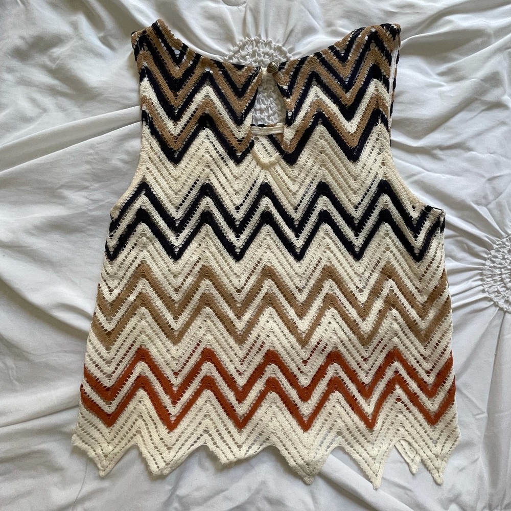 See-through boho patterned top (Size S)